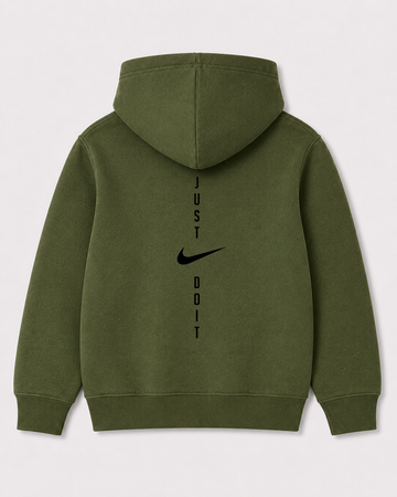 Olive green hoodie back 1211