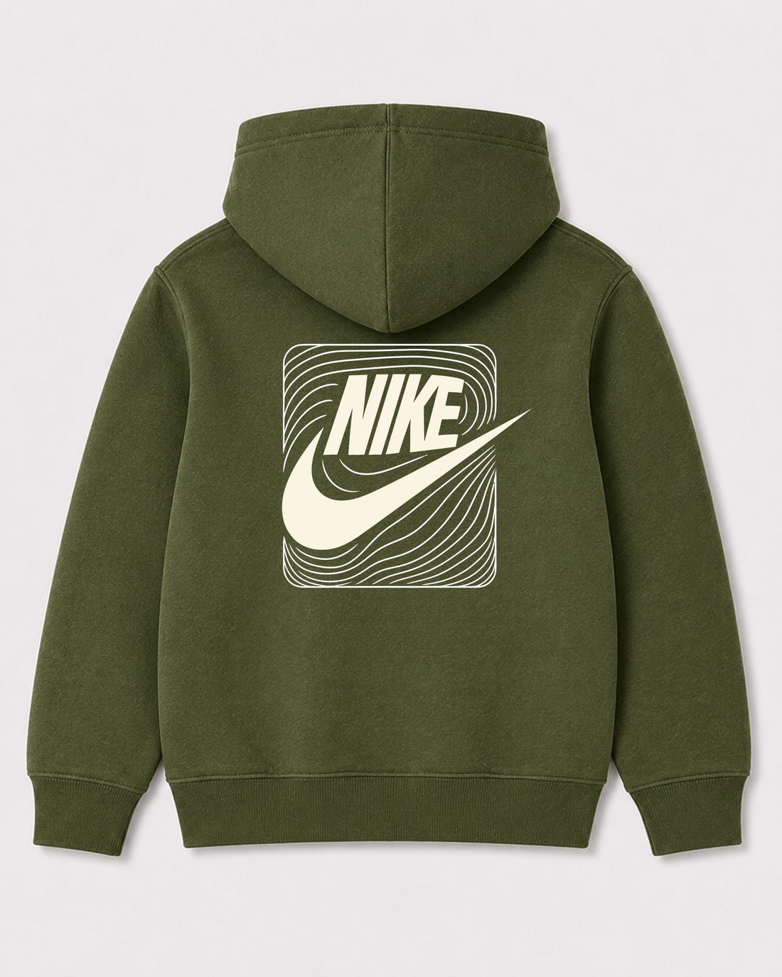 Olive green hoodie back 1222