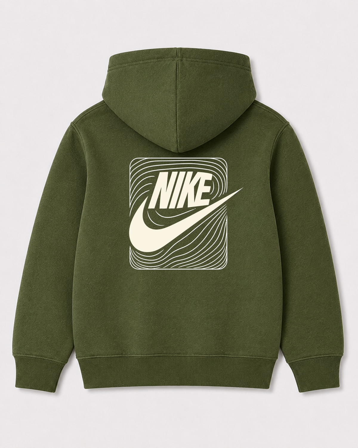 Olive green hoodie back 1222