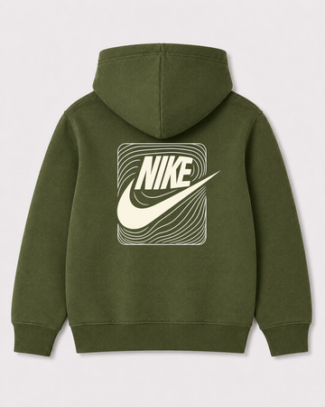 Olive green hoodie back 1222