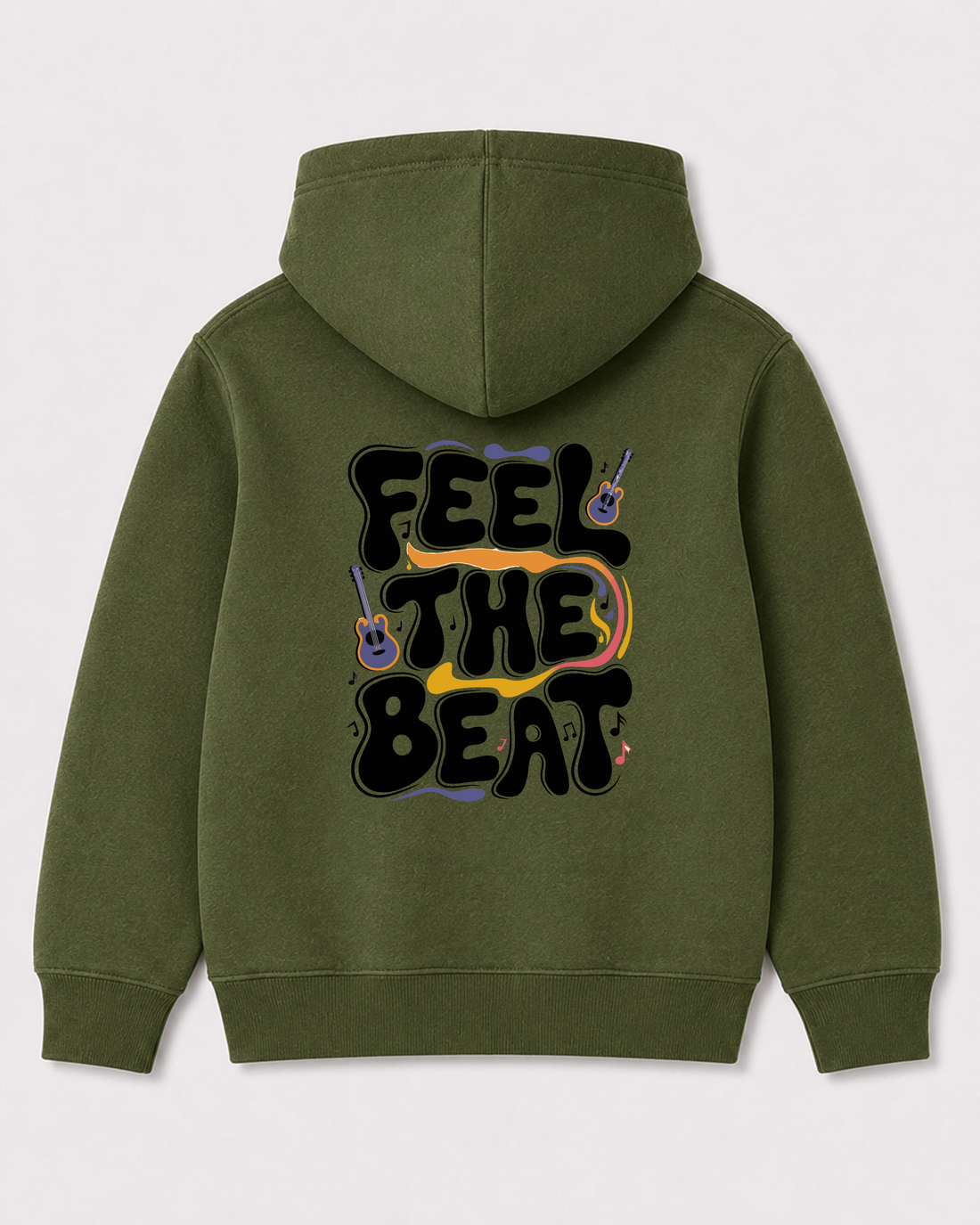 Olive green hoodie back 1227