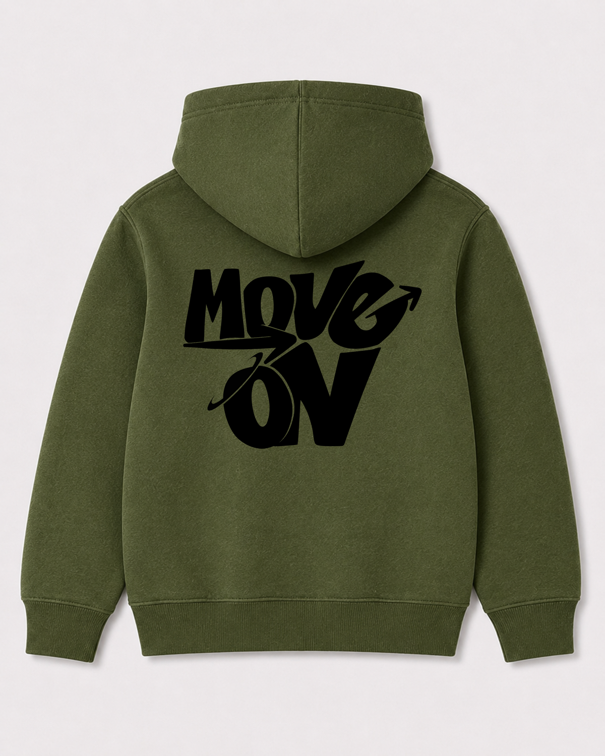 Olive green hoodie back 1242
