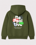 Olive green hoodie back 1255