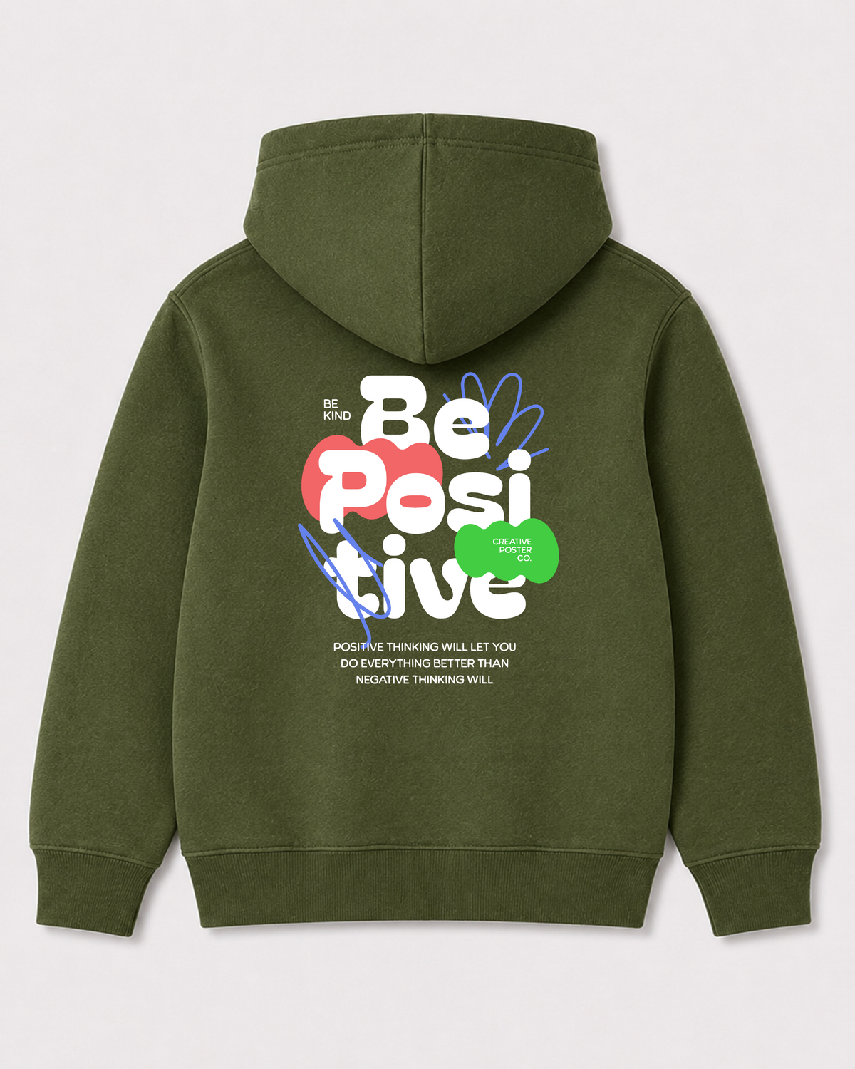 Olive green hoodie back 1255