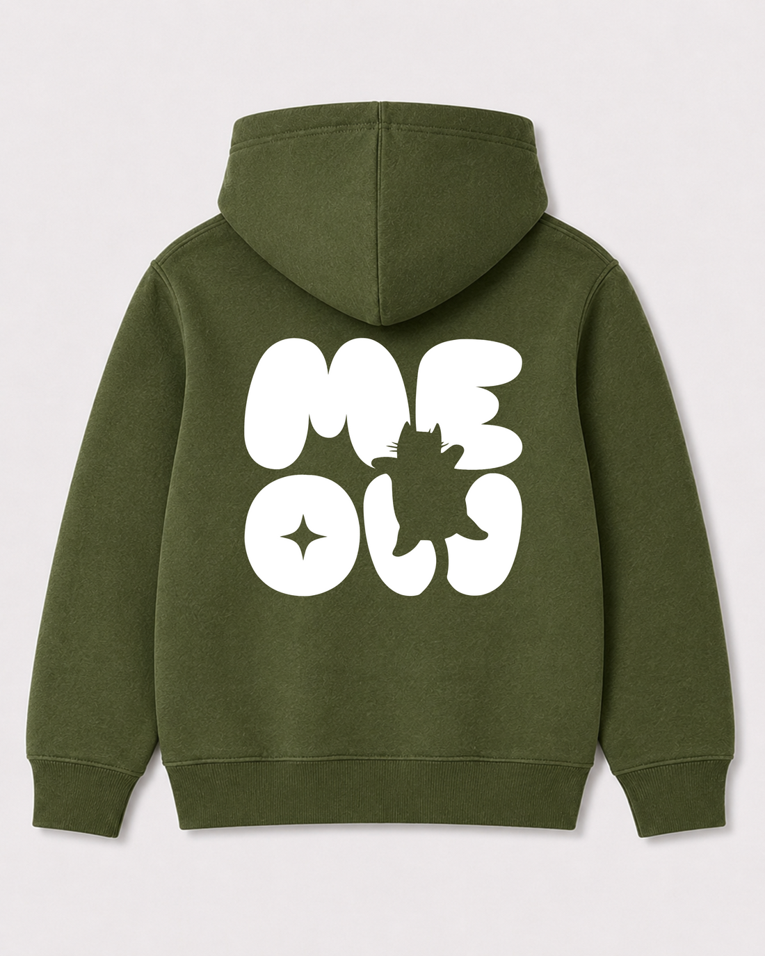 Olive green hoodie back 1256