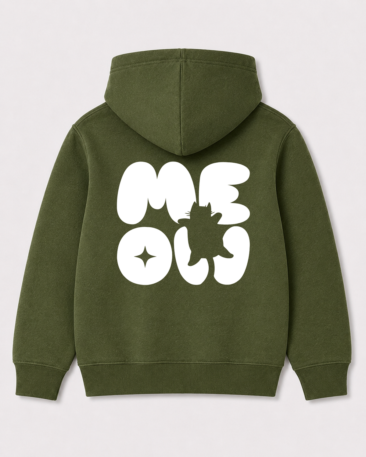 Olive green hoodie back 1256