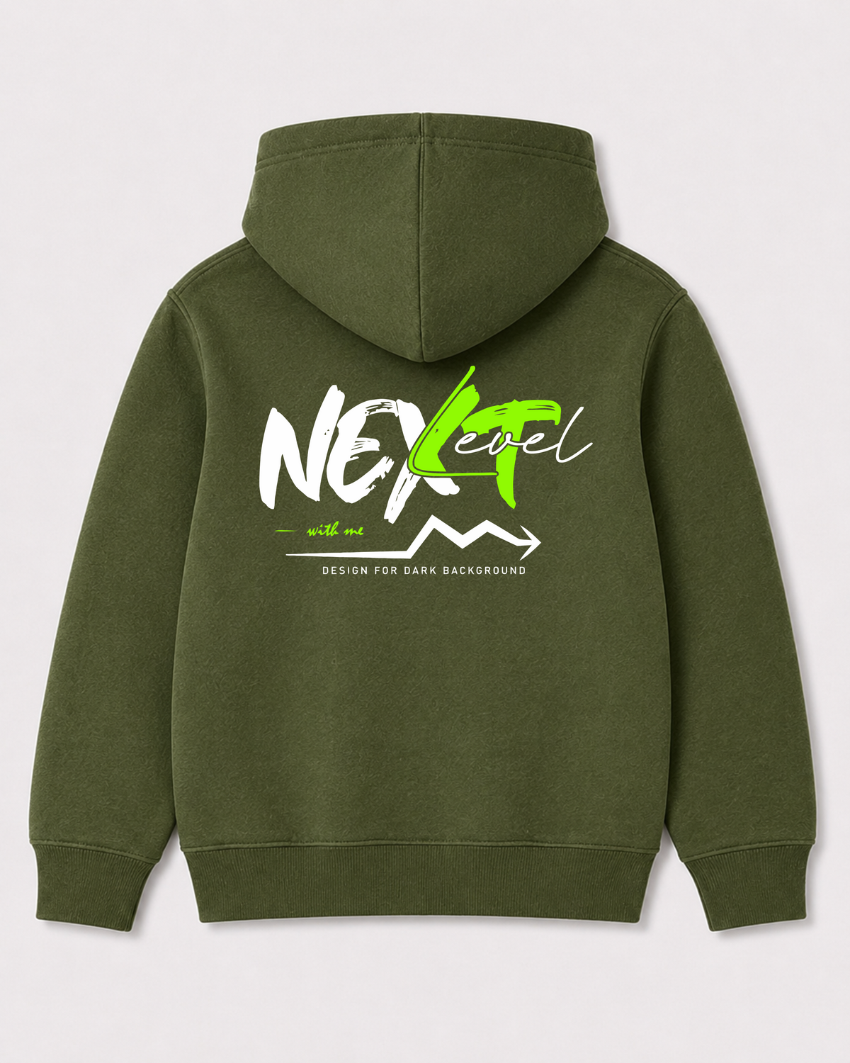 Olive green hoodie back 1266