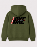 Olive green hoodie back 1267