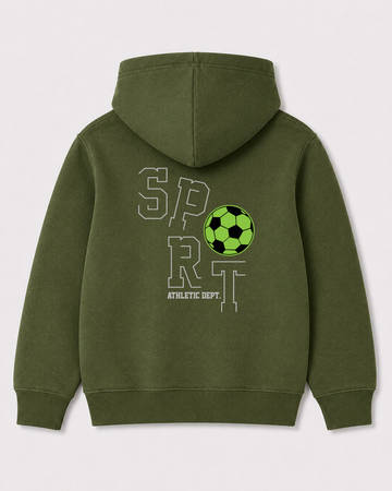Olive green hoodie back 1269