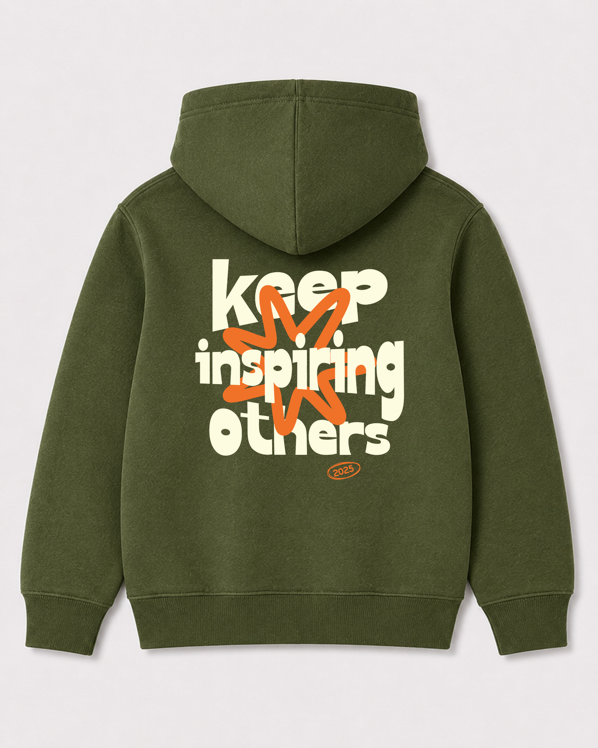 Olive green hoodie back 1274