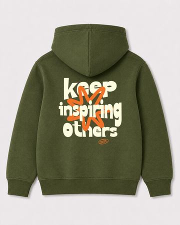 Olive green hoodie back 1274
