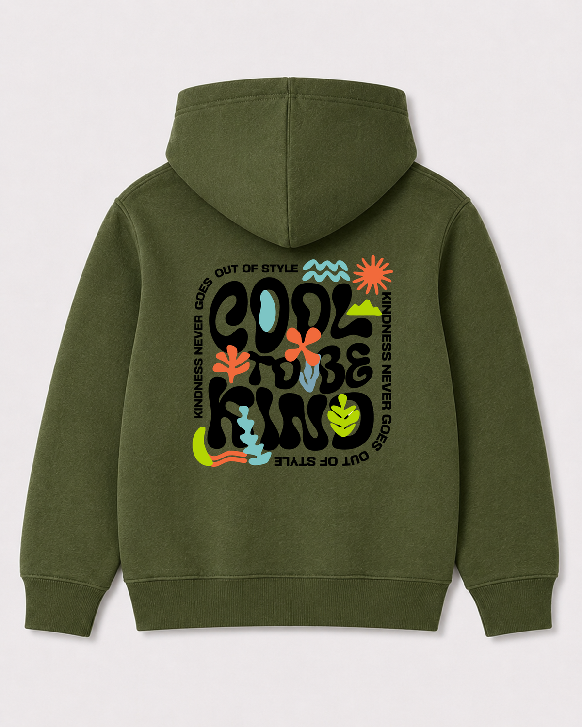 Olive green hoodie back 1275