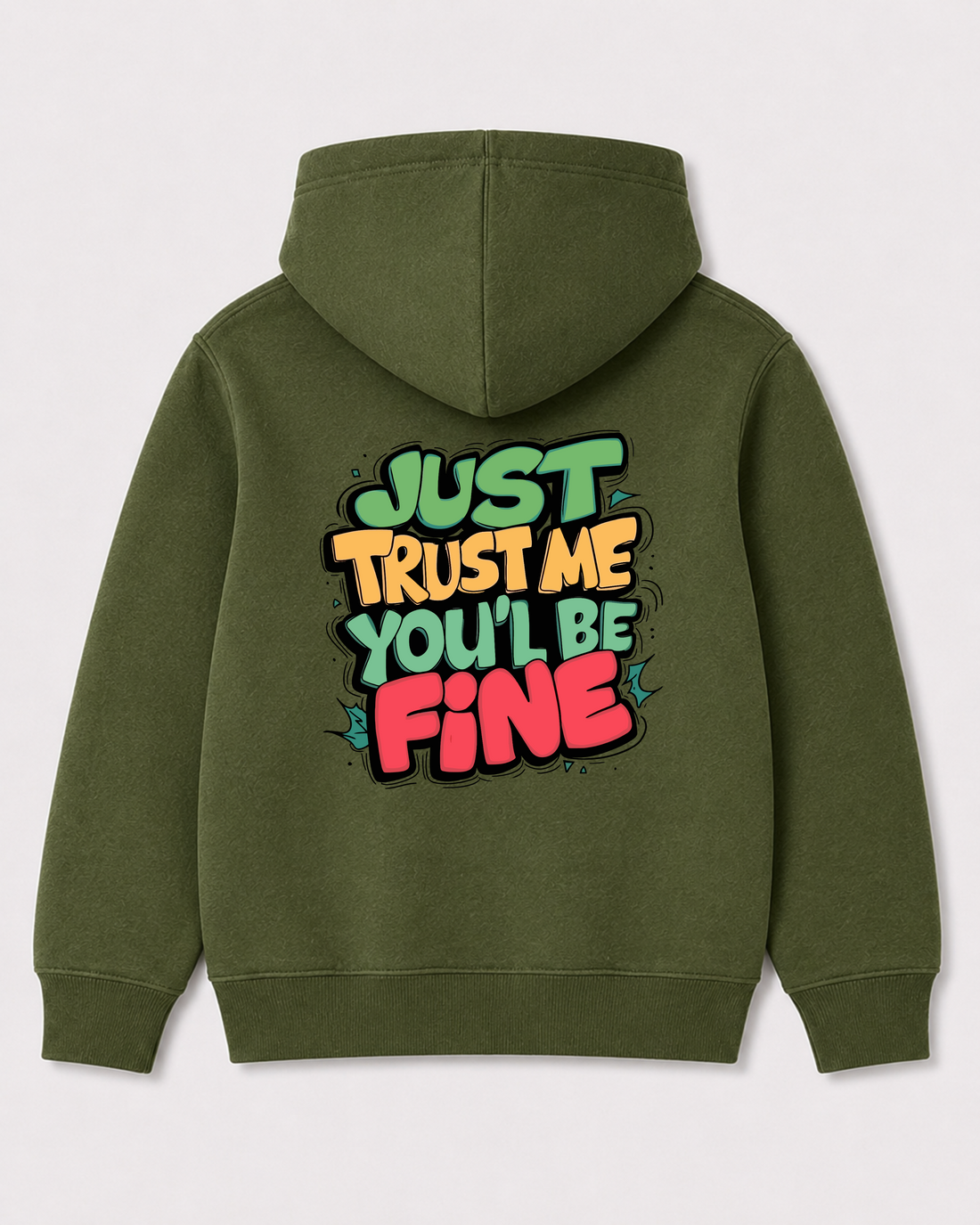 Olive green hoodie back 1286