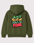 Olive green hoodie back 1286