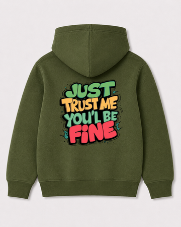 Olive green hoodie back 1286