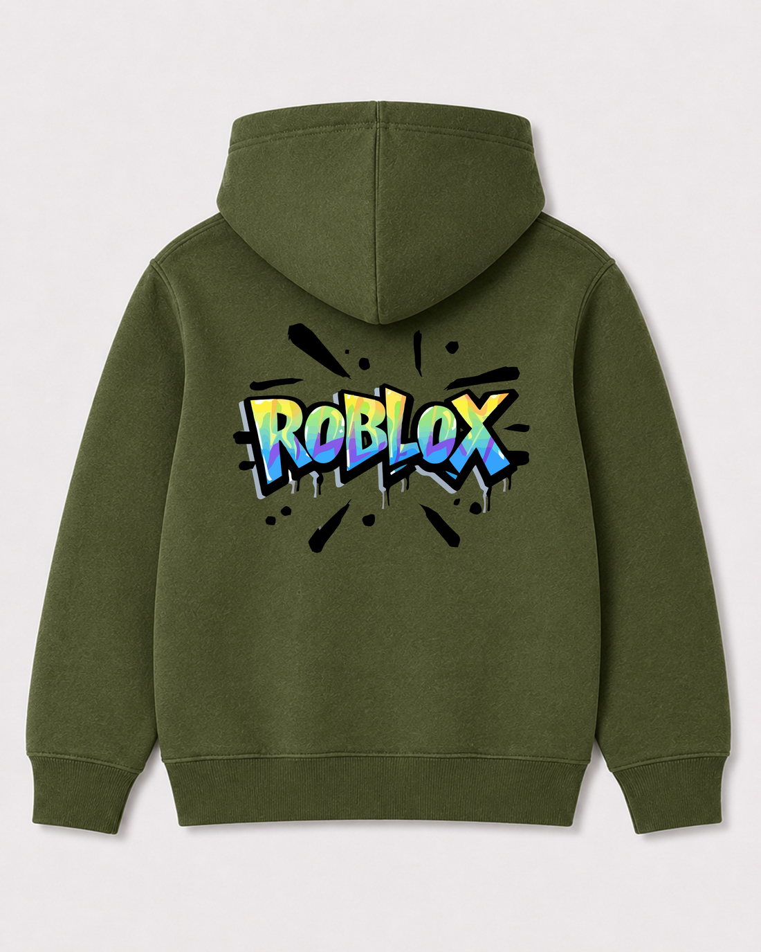 Olive green hoodie back 1288