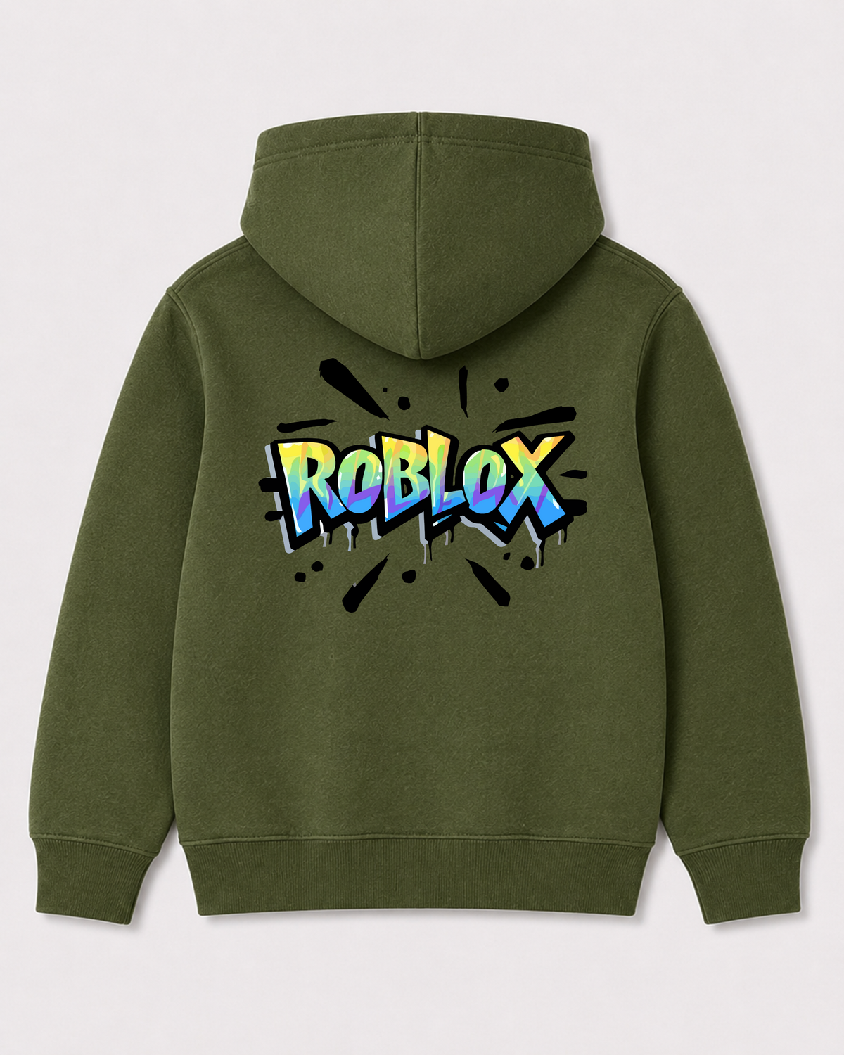 Olive green hoodie back 1288