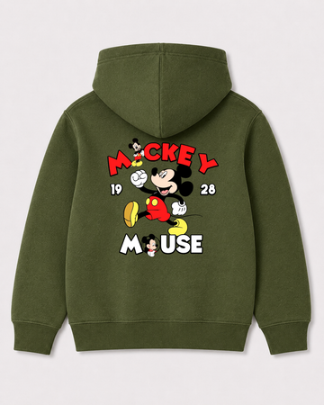 Olive green hoodie back 1296