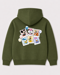 Olive green hoodie back 1298