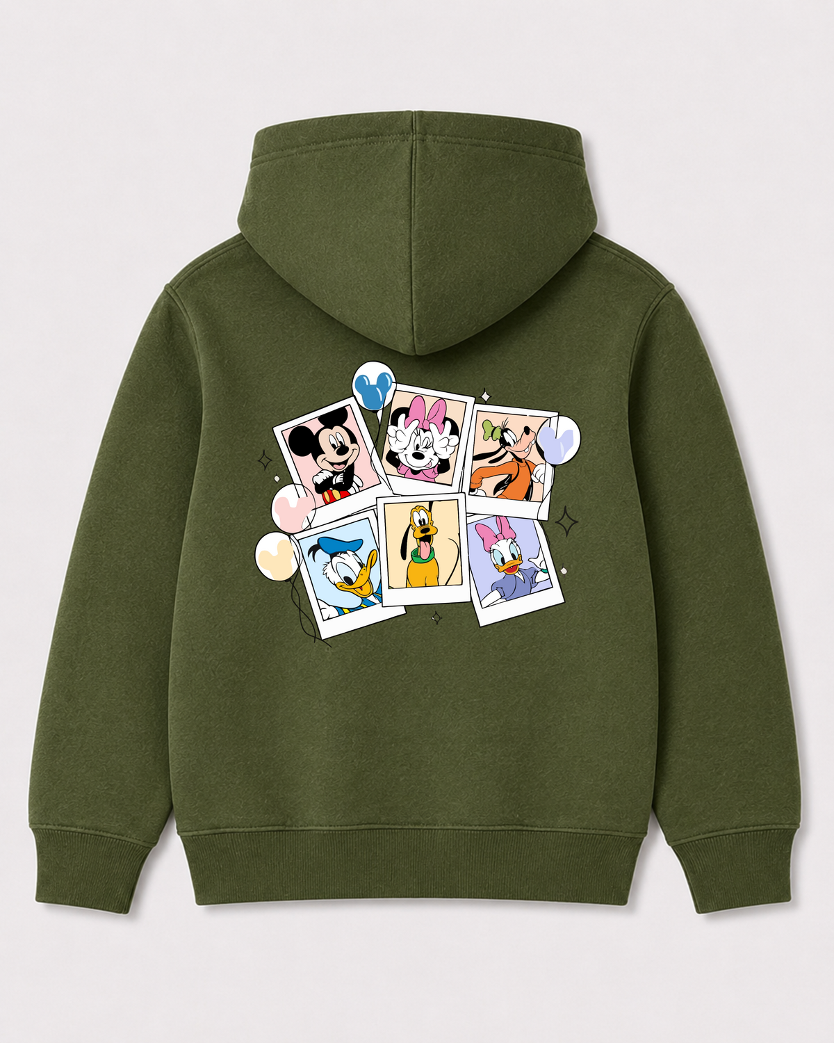 Olive green hoodie back 1298