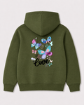 Olive green hoodie back 1299
