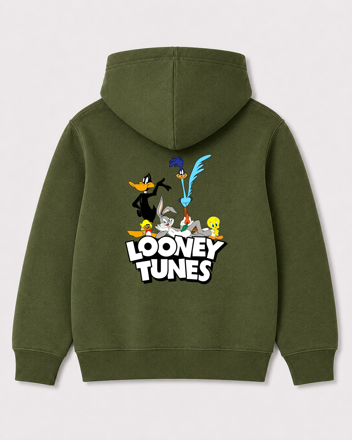Olive green hoodie back 1315