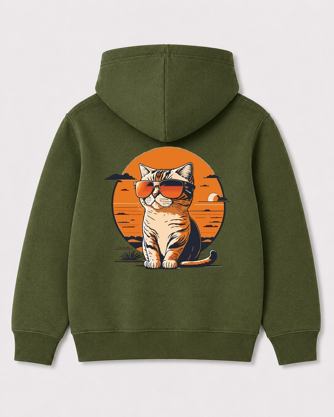 Olive green hoodie back 1316