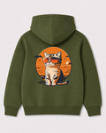 Olive green hoodie back 1316