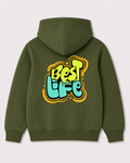 Olive green hoodie back 1318
