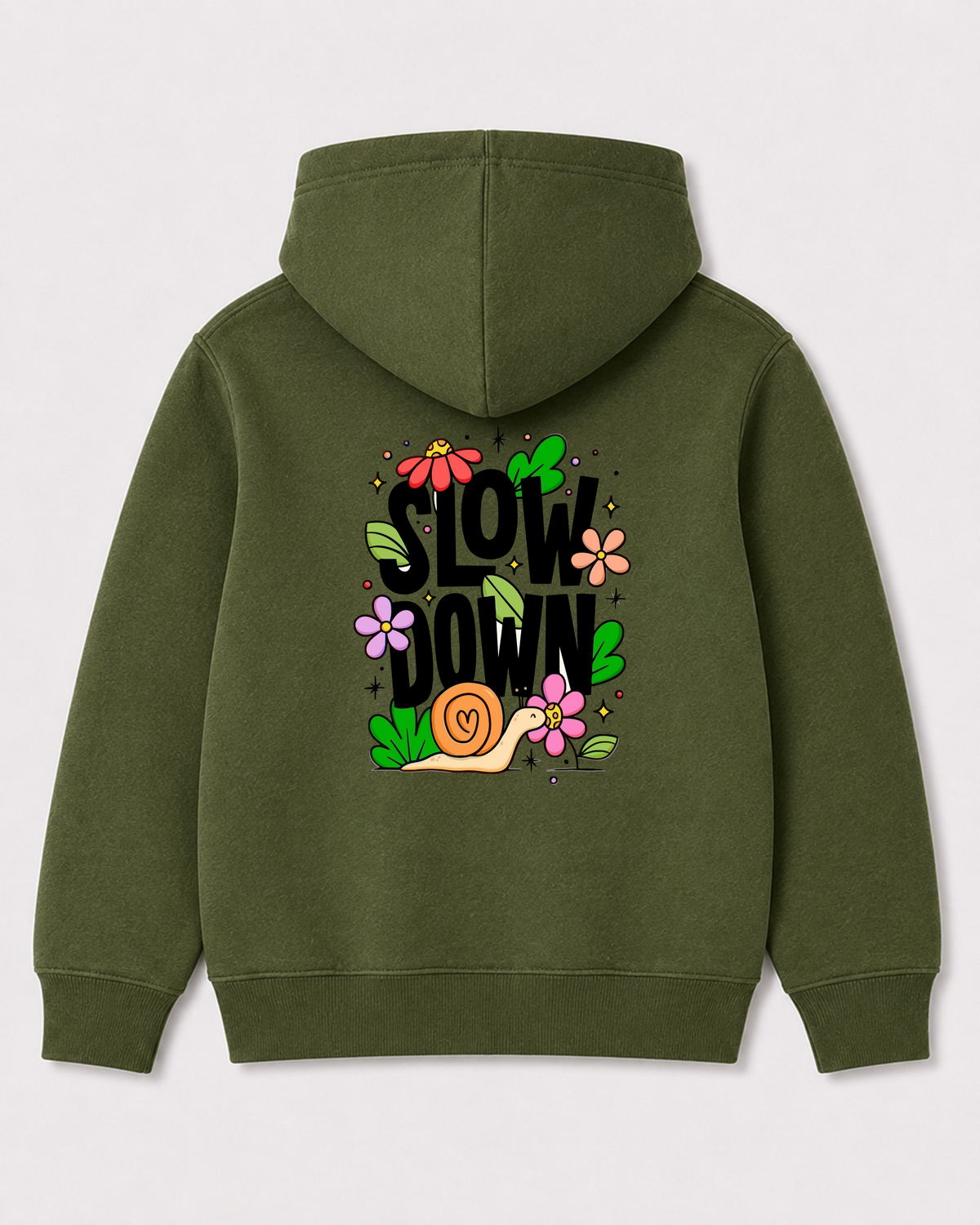 Olive green hoodie back 1321