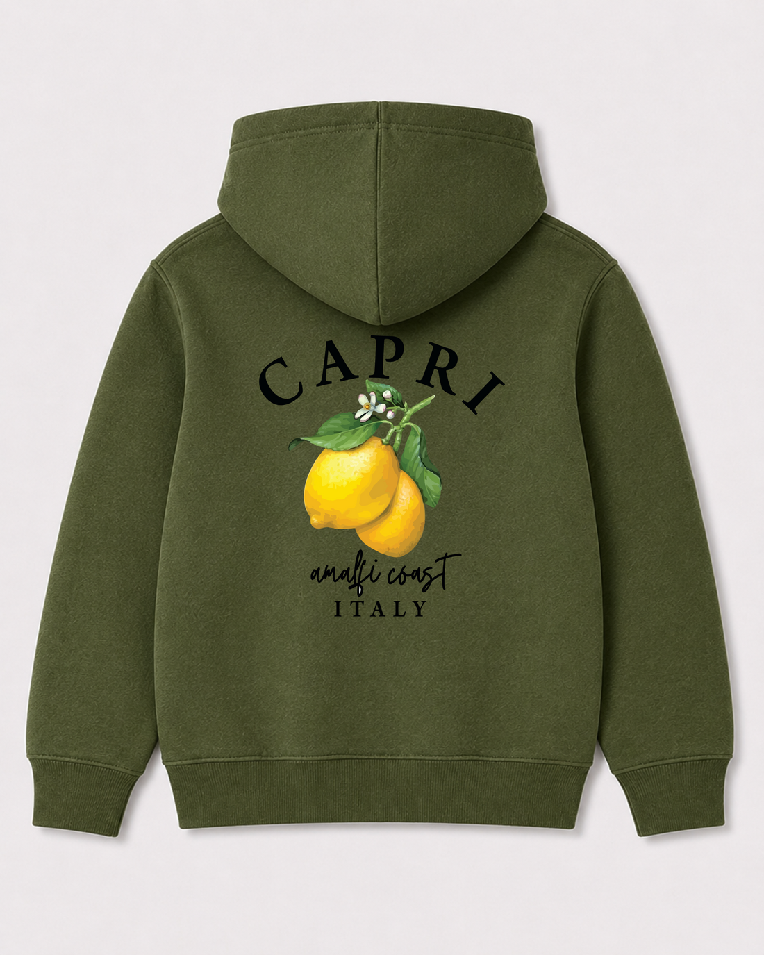 Olive green hoodie back 1323