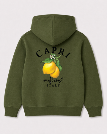 Olive green hoodie back 1323