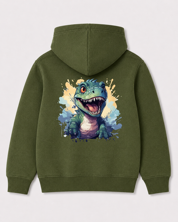 Olive green hoodie back 1326