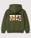 Olive green hoodie back 1335