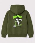 Olive green hoodie back 1340