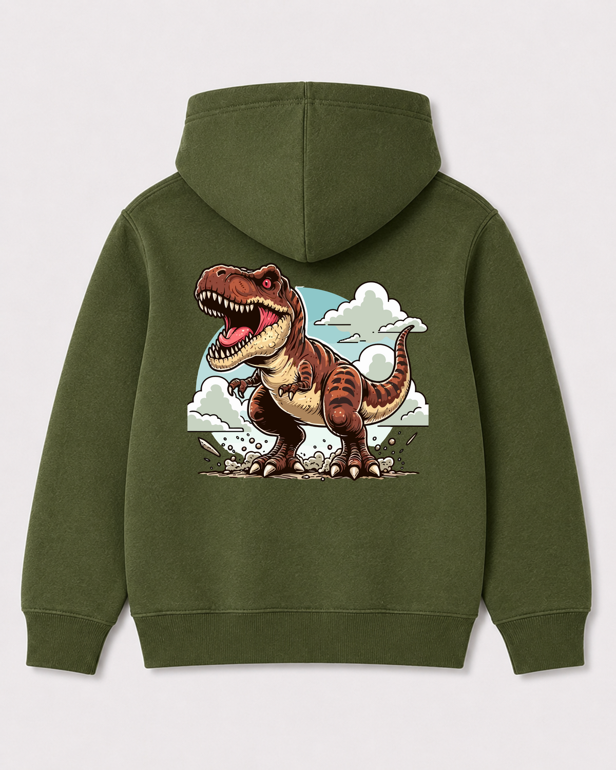 Olive green hoodie back 1344