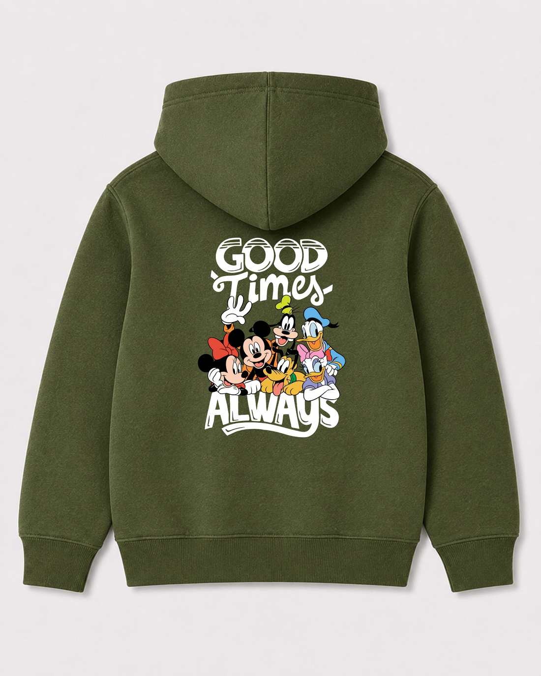 Olive green hoodie back 1348