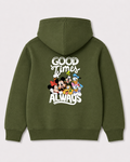 Olive green hoodie back 1348