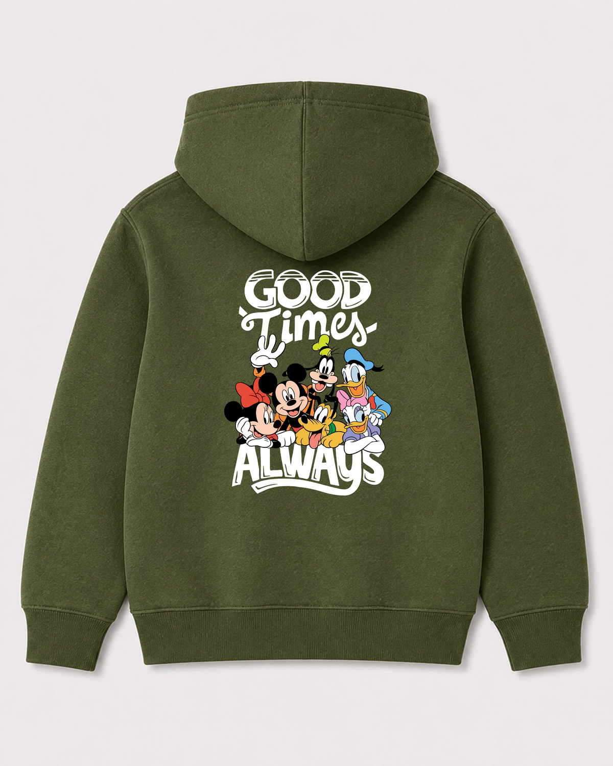 Olive green hoodie back 1348