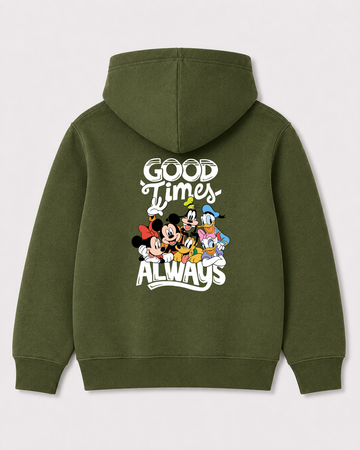 Olive green hoodie back 1348