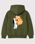 Olive green hoodie back 1364