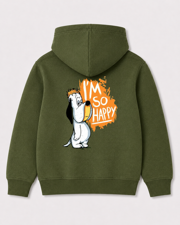 Olive green hoodie back 1364