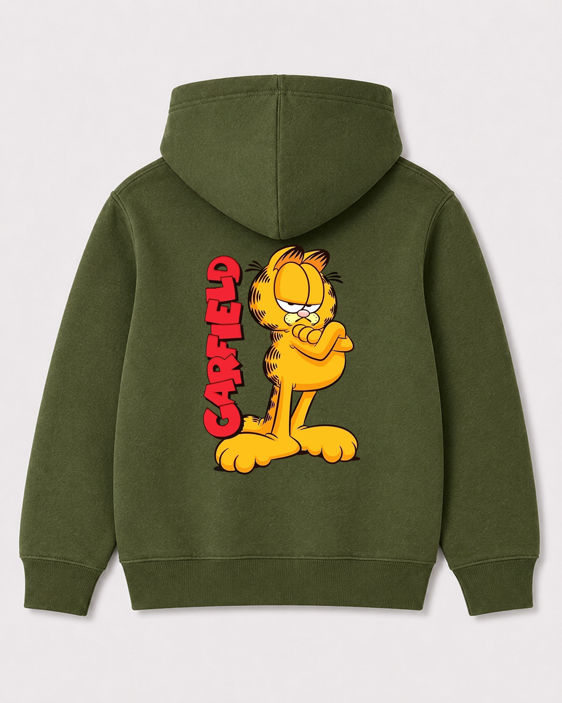 Olive green hoodie back 1365