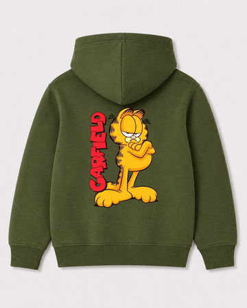 Olive green hoodie back 1365