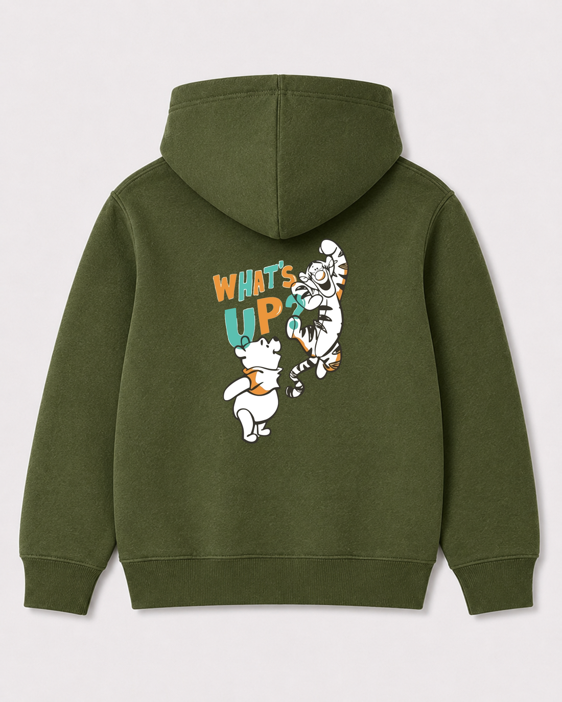 Olive green hoodie back 1371