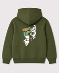 Olive green hoodie back 1371