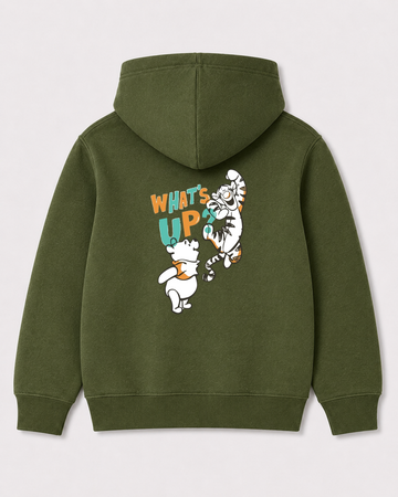 Olive green hoodie back 1371