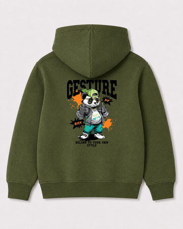 Olive green hoodie back 1373