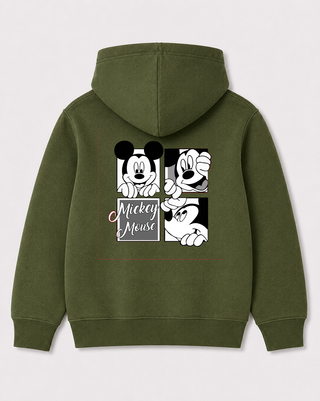 Olive green hoodie back 1374