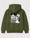 Olive green hoodie back 1374
